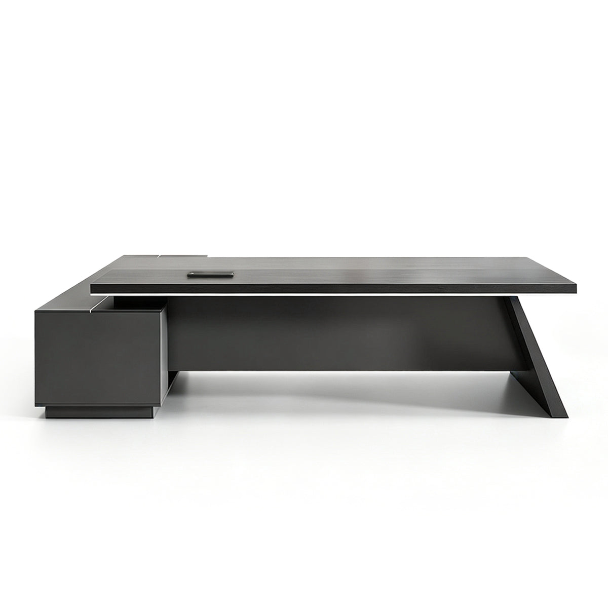 Black Executive Desk with L-Shaped Return and Storage - ANZHAP LBZ-2189 Main picture 4
