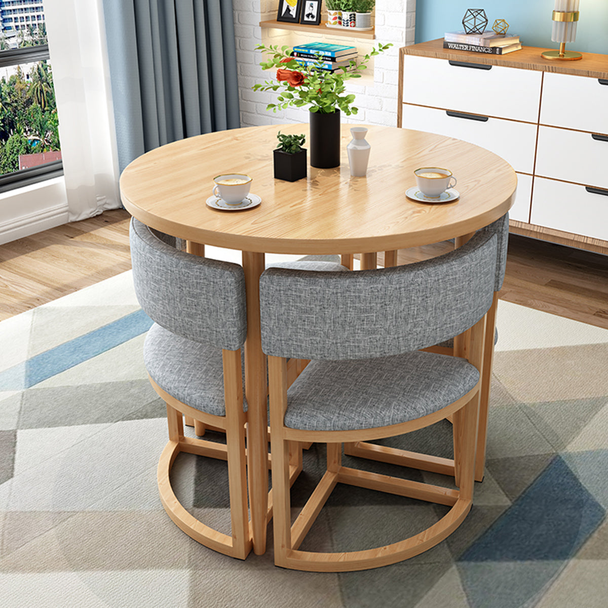 Compact 80cm Office Breakroom Set - Nesting Table and Chairs - ANZHAP JDZH-2021 Main picture01