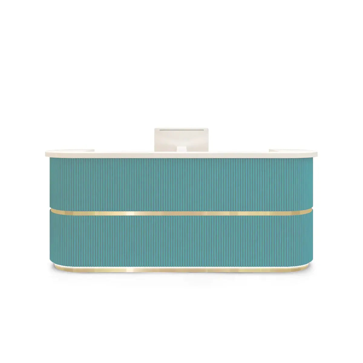 Curved Fluted Welcome Desk for Modern Shops Affordable Luxury Look ANZHAP-JDT-7190-mainpictures 3