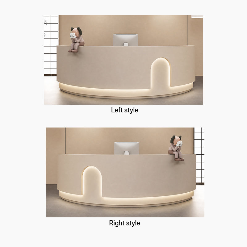 Curved Reception Desk for Modern Offices and Salons & Clinic - Style Options