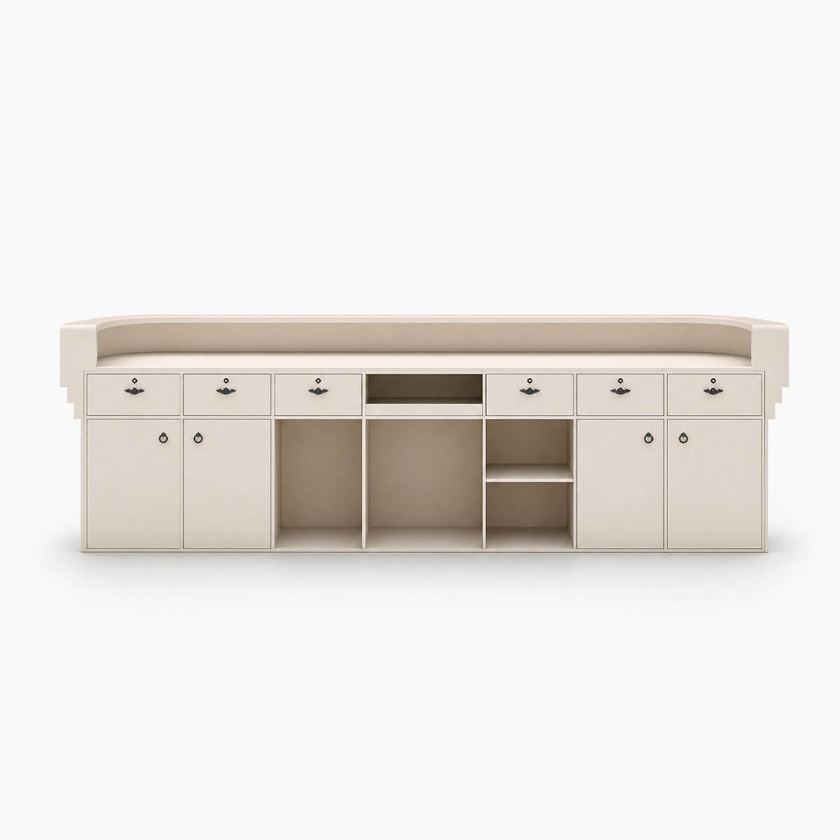 Curved White LED Welcome Desk Modern Reception Area Front Counter ANZHAP- JDT-7118-main pictures 3