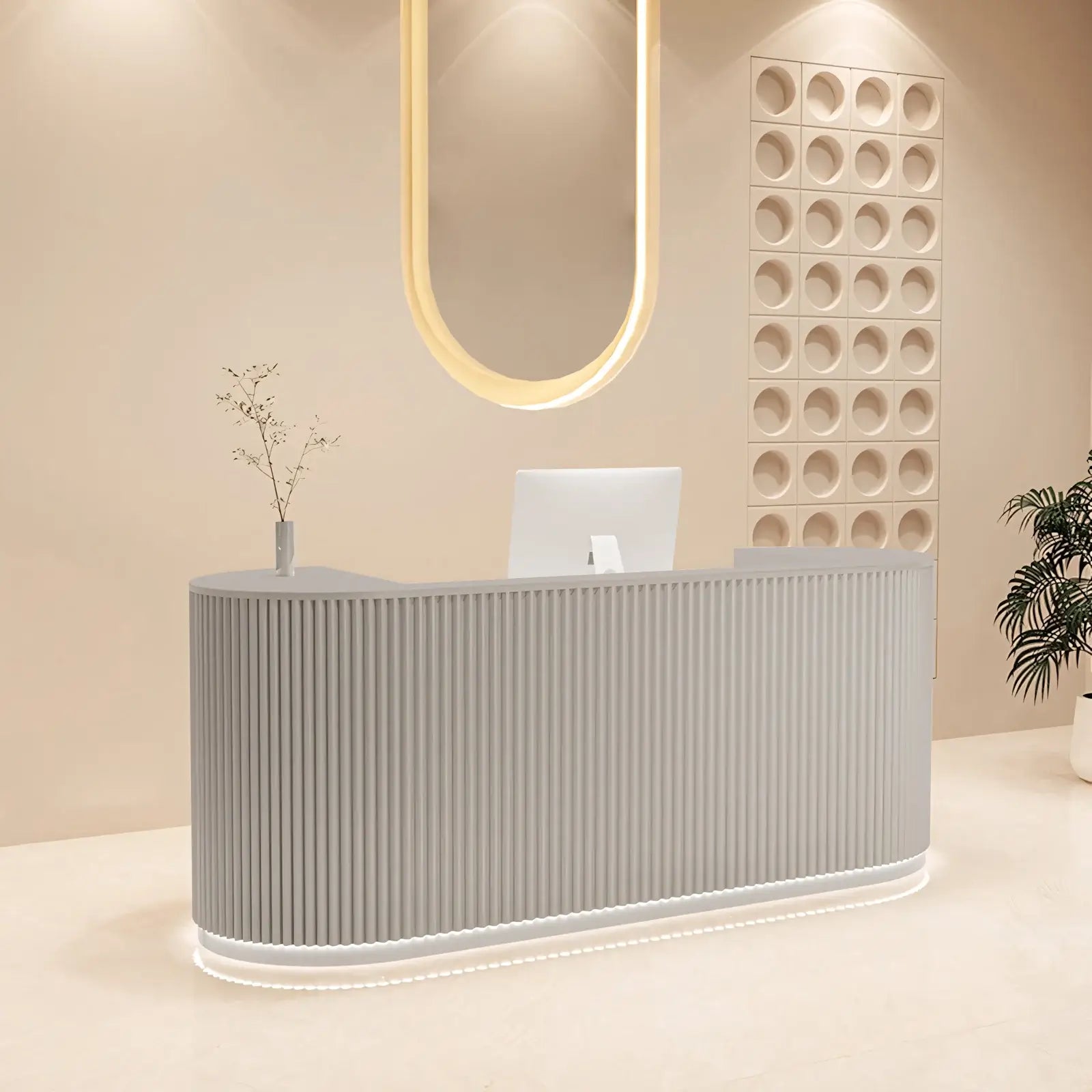 Curved White Reception Counter with LED Modern Minimalist Design ANZHAP-JDT-107-mainpictures 1