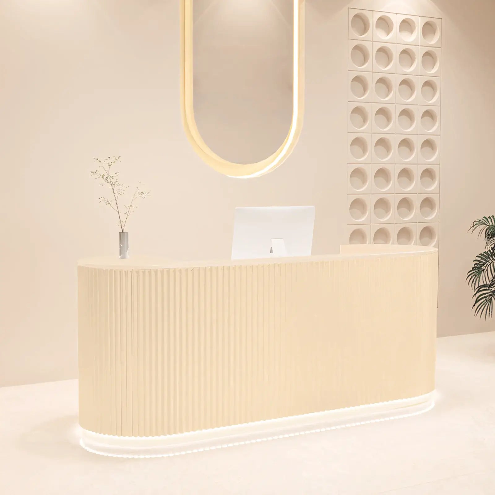 Curved White Reception Counter with LED Modern Minimalist Design ANZHAP-JDT-107-mainpictures 4