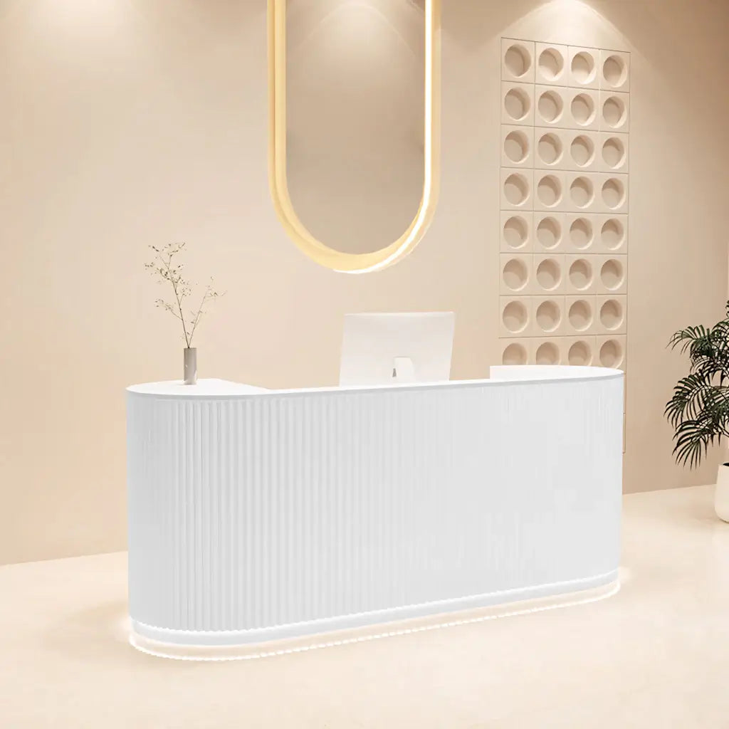 Curved White Reception Counter with LED Modern Minimalist Design ANZHAP-JDT-107-mainpictures 7