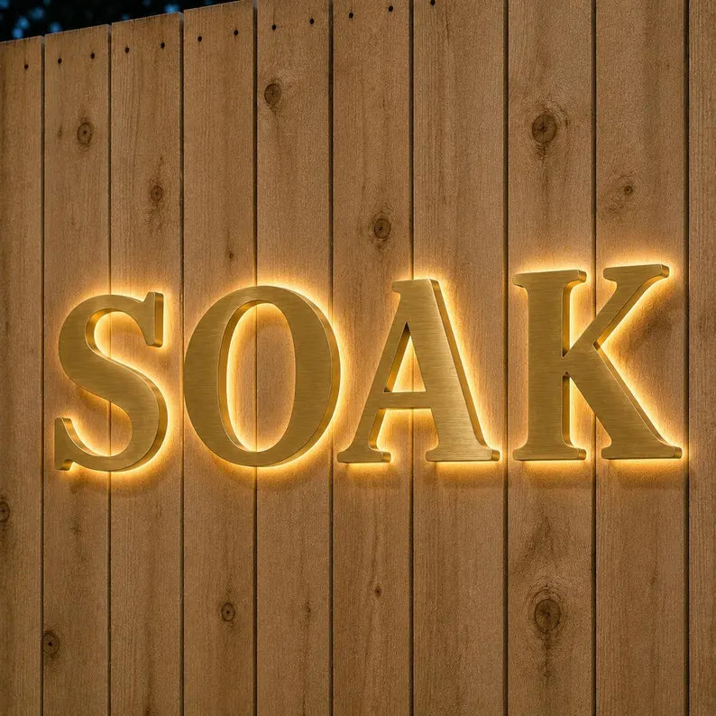Custom Stainless Steel Backlit Logo Letters for Reception Desk-4