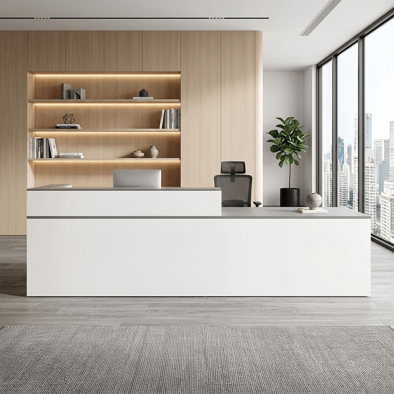 L-Shaped Office Reception Desk Ergonomic Welcome Counter ANZHAP-JDT-2216-mainpictures 1
