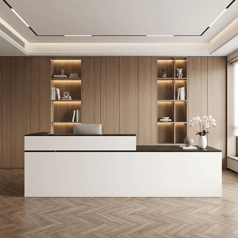 L-Shaped Office Reception Desk Ergonomic Welcome Counter ANZHAP-JDT-2216-mainpictures 3