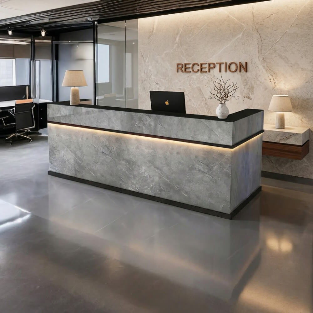 LED Business Reception Desk Checkout Counter Marble Retail Desk ANZHAP-JDT-1049-mianpictures 1