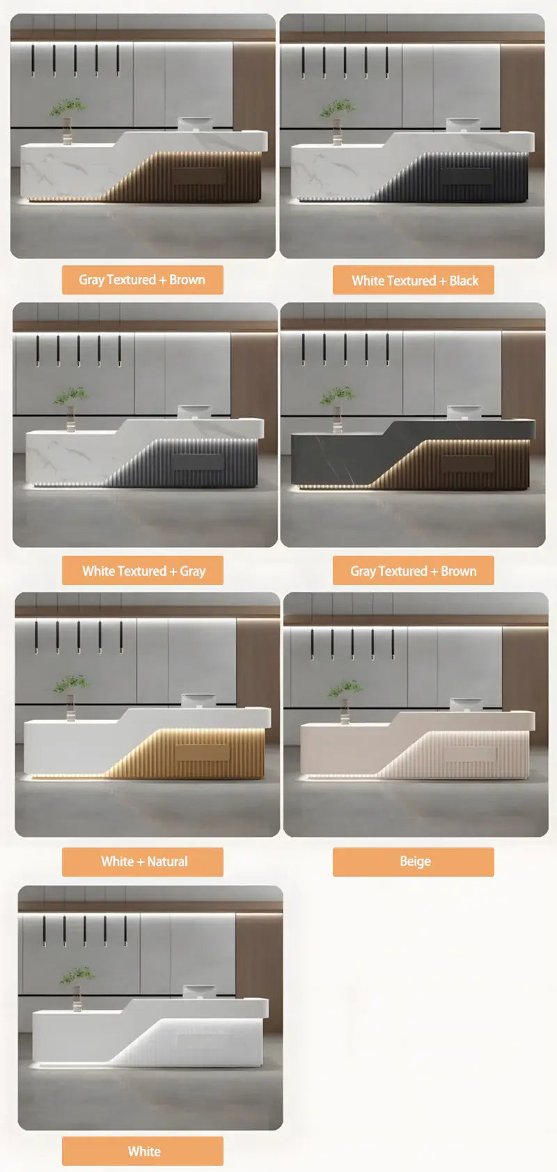 Professional Standing Reception Desk & Front Counter - Color Options