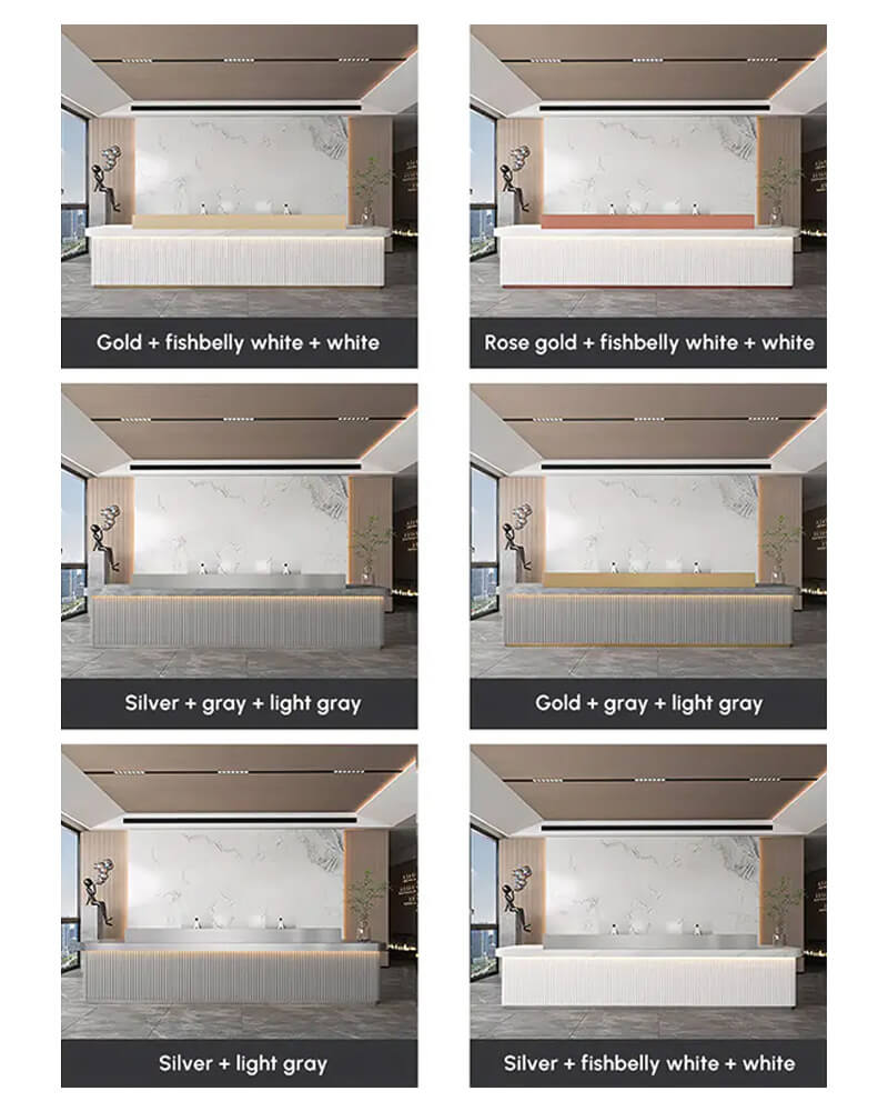 Modern Minimalist Reception Desk & Contemporary Hotel Counter - Color Options