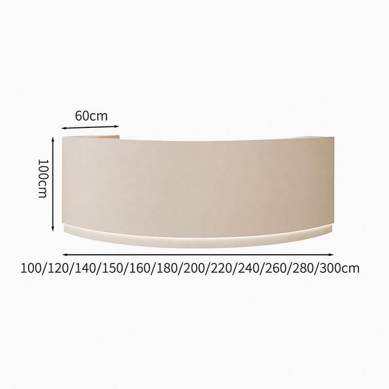Modern Beauty Salon Reception Desk for Professional Spaces - Dimensions