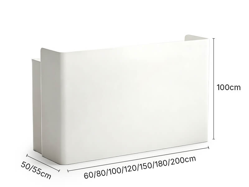 Modern Hair Salon Reception Desk for Compact Spaces - Dimensions