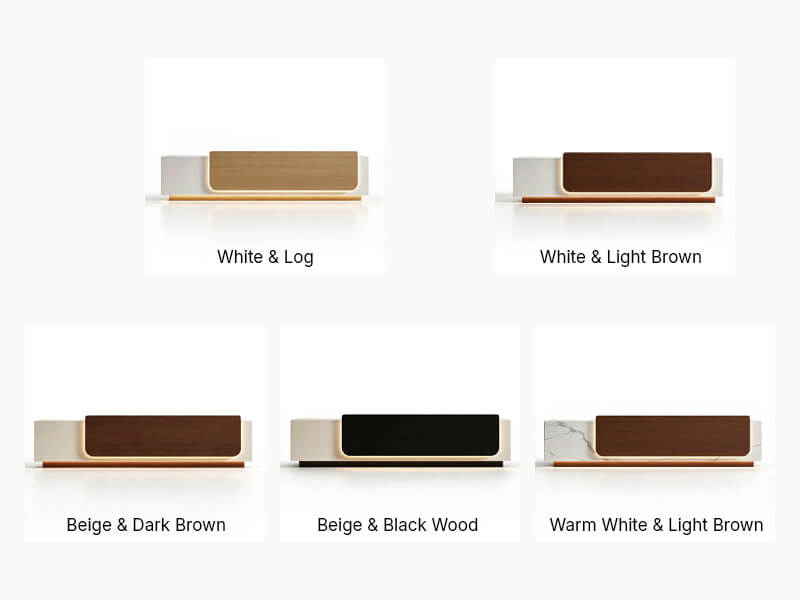 Modern Reception Desk with LED Lighting and Lockable Storage - Color Options