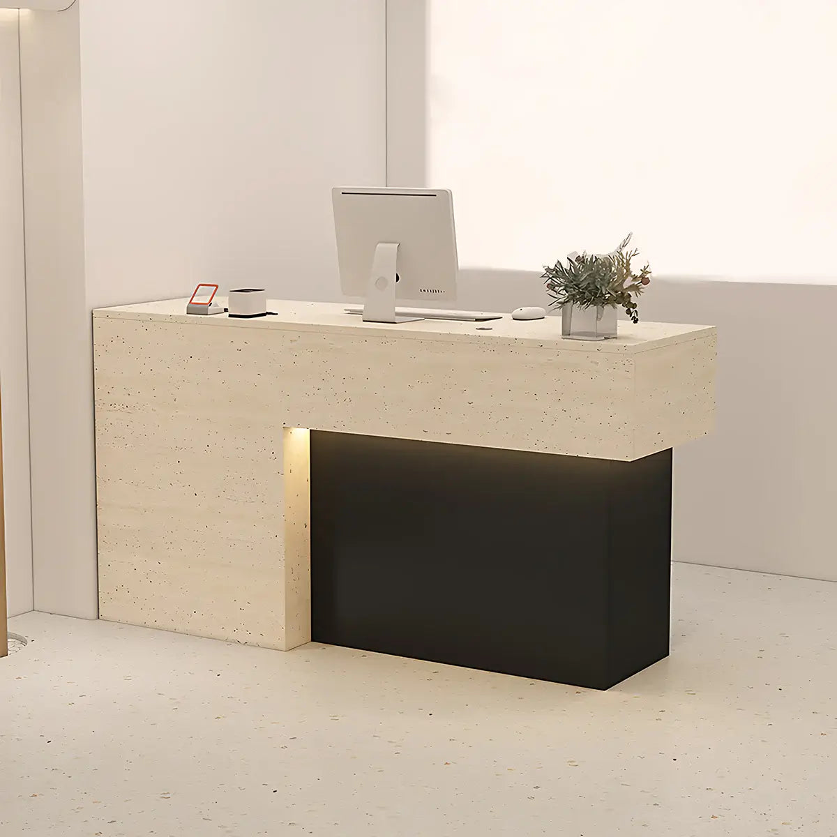 Modern Compact Front Desk with LED Space-Saving Welcome Counter ANZHAP-JDT-2267-mainpict ures 3