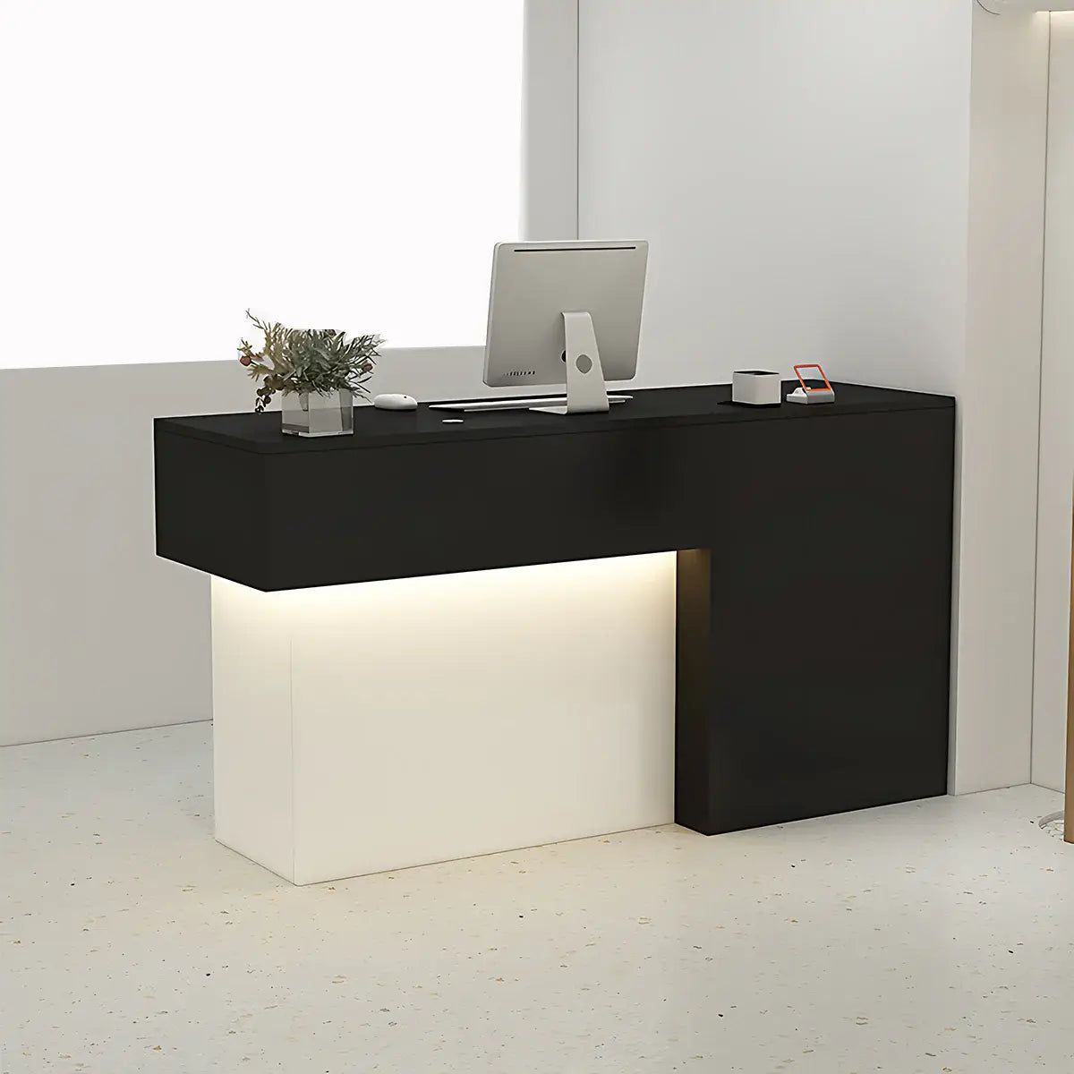 Modern Compact Front Desk with LED Space-Saving Welcome Counter ANZHAP-JDT-2267-mainpict ures 6