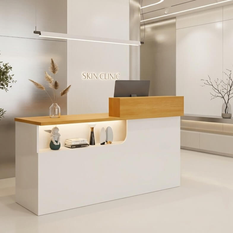 Modern Compact Reception Desk Space-Saving Welcome Counter for Beauty Salon ANZHAP-JDT-1030-mainimage s 2