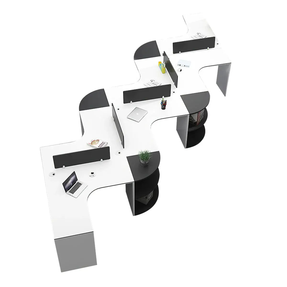 Modern Curved Adjustable Desk - Creative Agency Workstation ANZHAP- BGZ-007-mainpictures 114