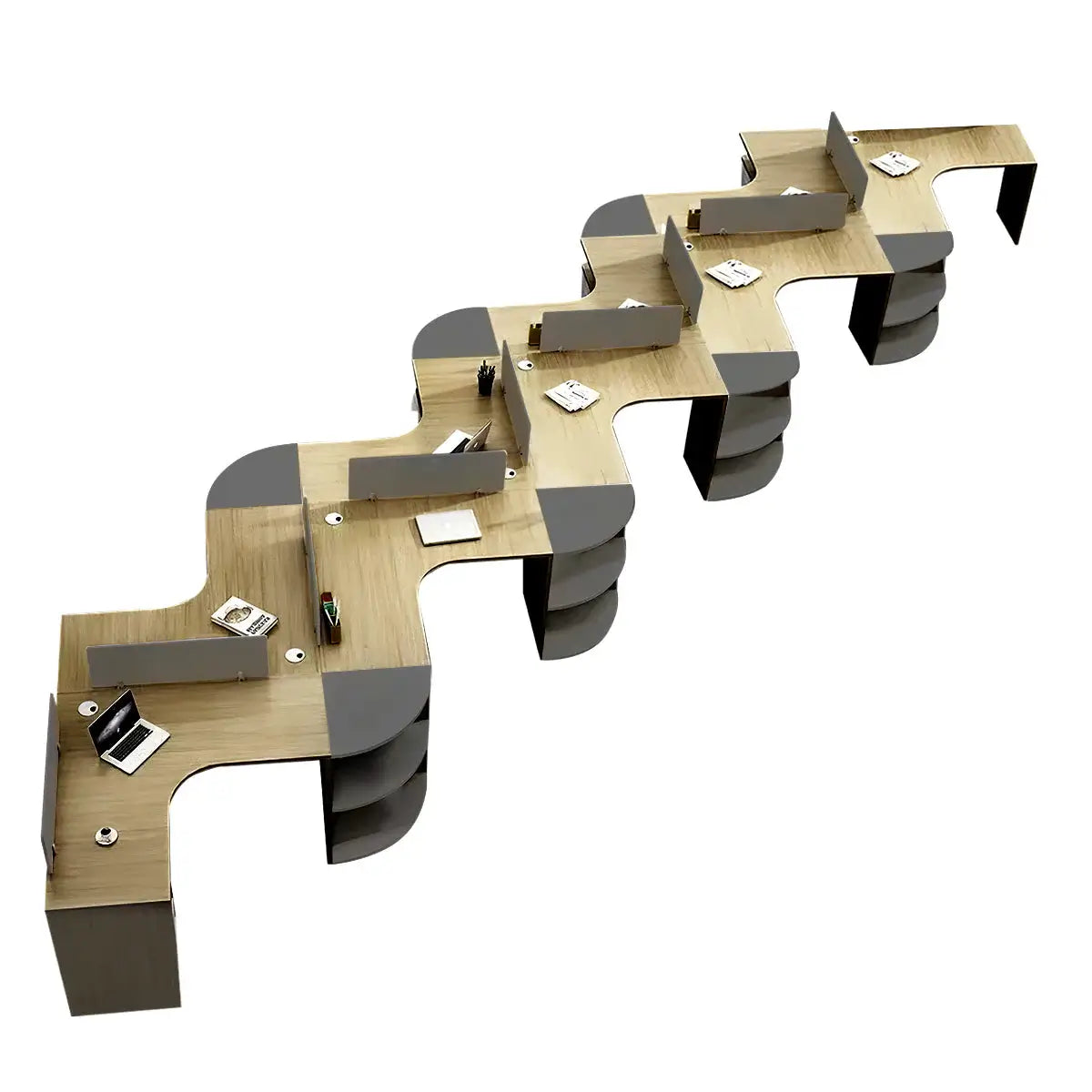Modern Curved Adjustable Desk - Creative Agency Workstation ANZHAP- BGZ-007-mainpictures 63