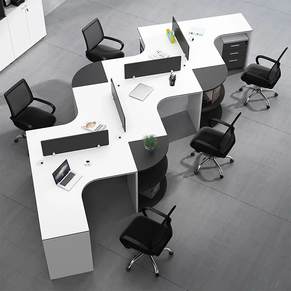 Modern Curved Adjustable Desk - Creative Agency Workstation ANZHAP- BGZ-007-mainpictures 69