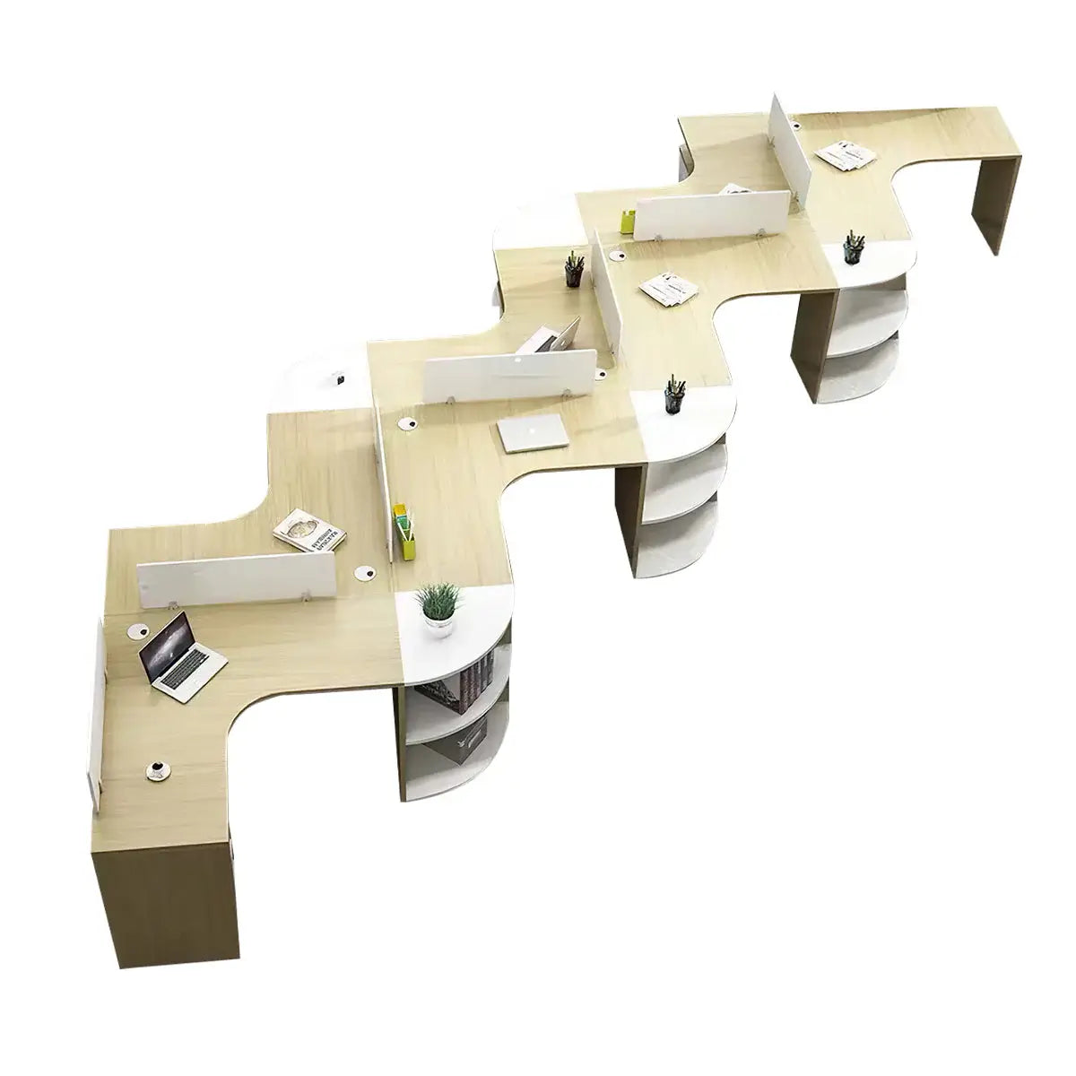 Modern Curved Adjustable Desk - Creative Agency Workstation ANZHAP- BGZ-007-mainpictures 81
