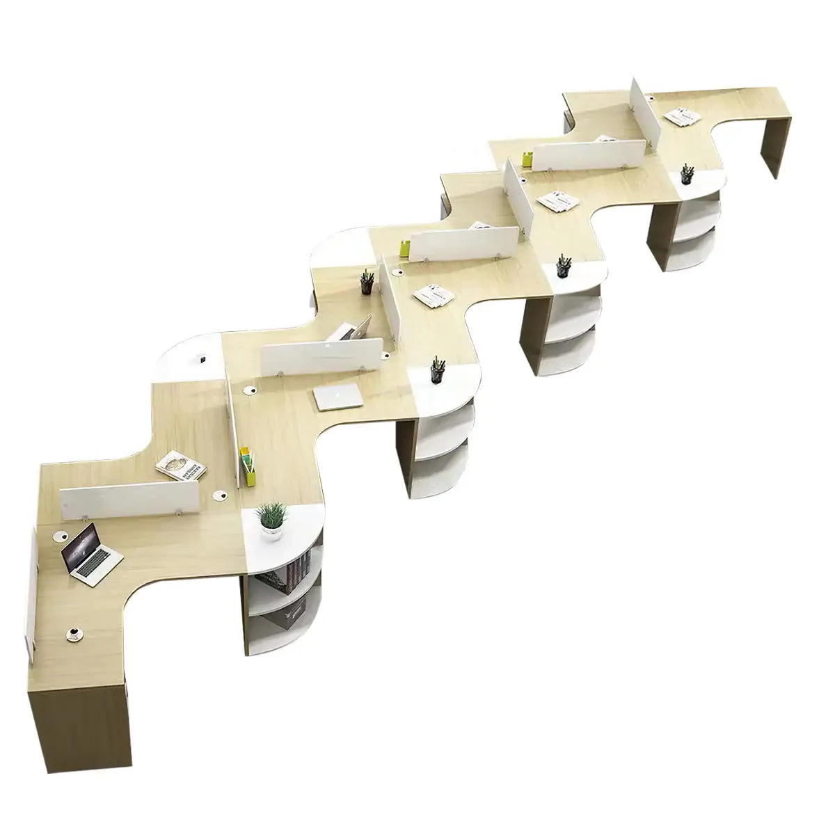 Modern Curved Adjustable Desk - Creative Agency Workstation ANZHAP- BGZ-007-mainpictures 85
