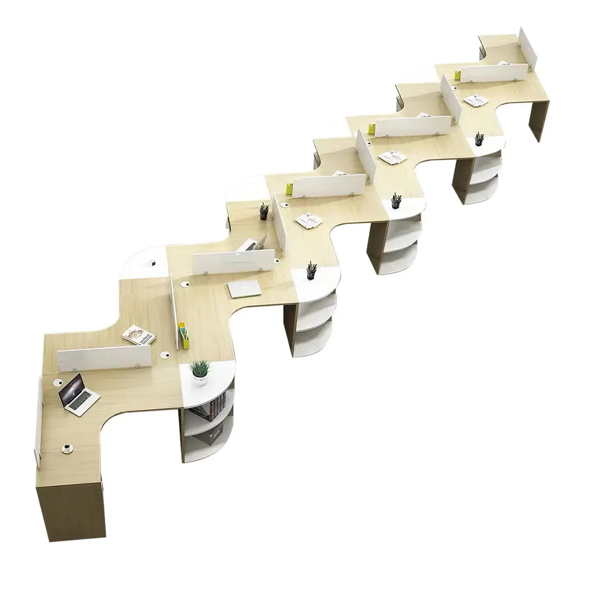 Modern Curved Adjustable Desk - Creative Agency Workstation ANZHAP- BGZ-007-mainpictures 87