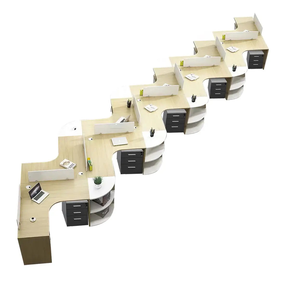Modern Curved Adjustable Desk - Creative Agency Workstation ANZHAP- BGZ-007-mainpictures 89