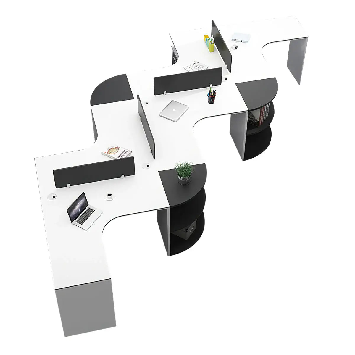 Modern Curved Adjustable Desk - Creative Agency Workstation ANZHAP- BGZ-007-mainpictures 96