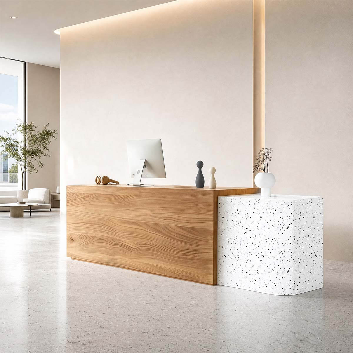 Modern Dual-Tone Reception Counter with Lockable Storage-JDT-2357-mainpictures 16
