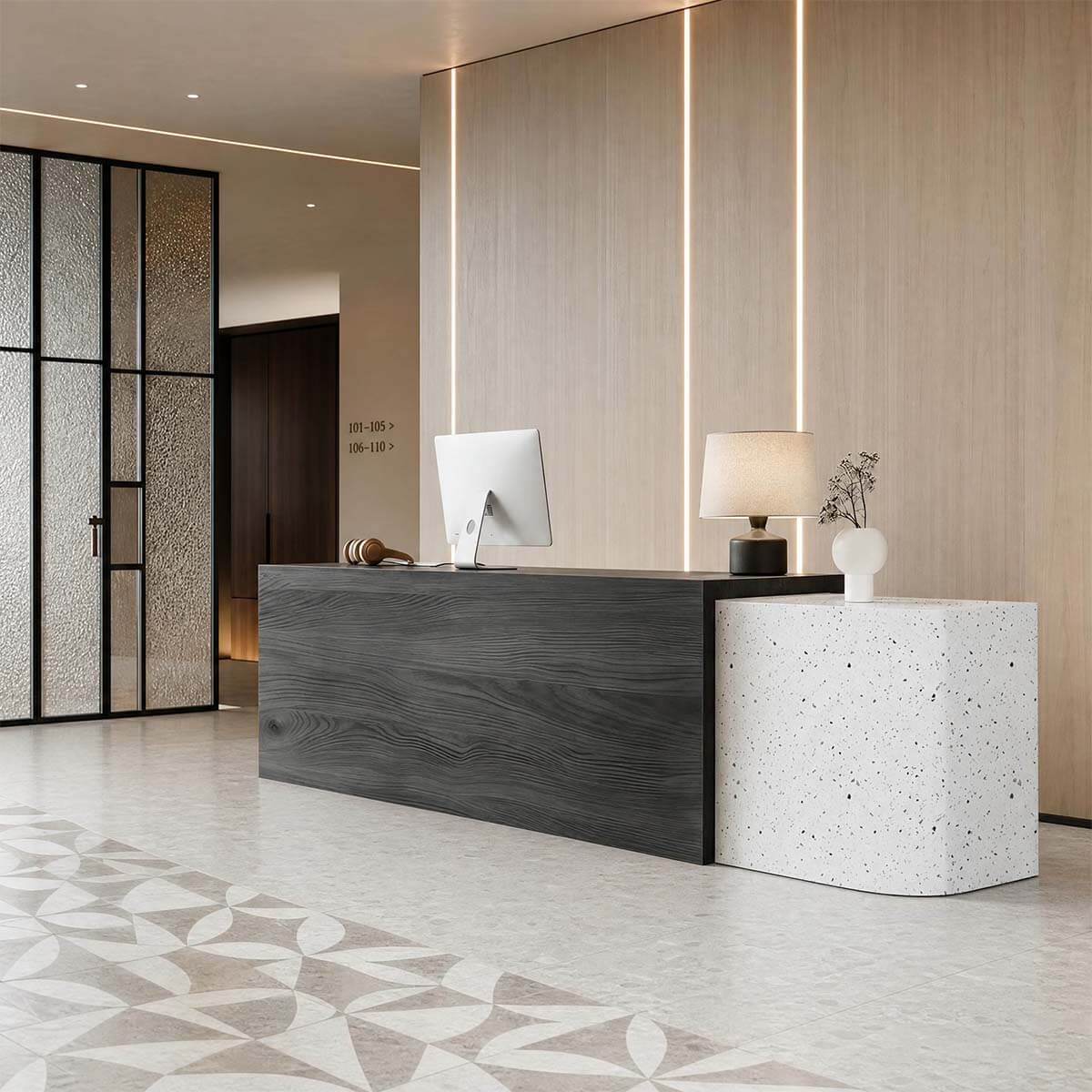 Modern Dual-Tone Reception Counter with Lockable Storage-JDT-2357-mainpictures 17
