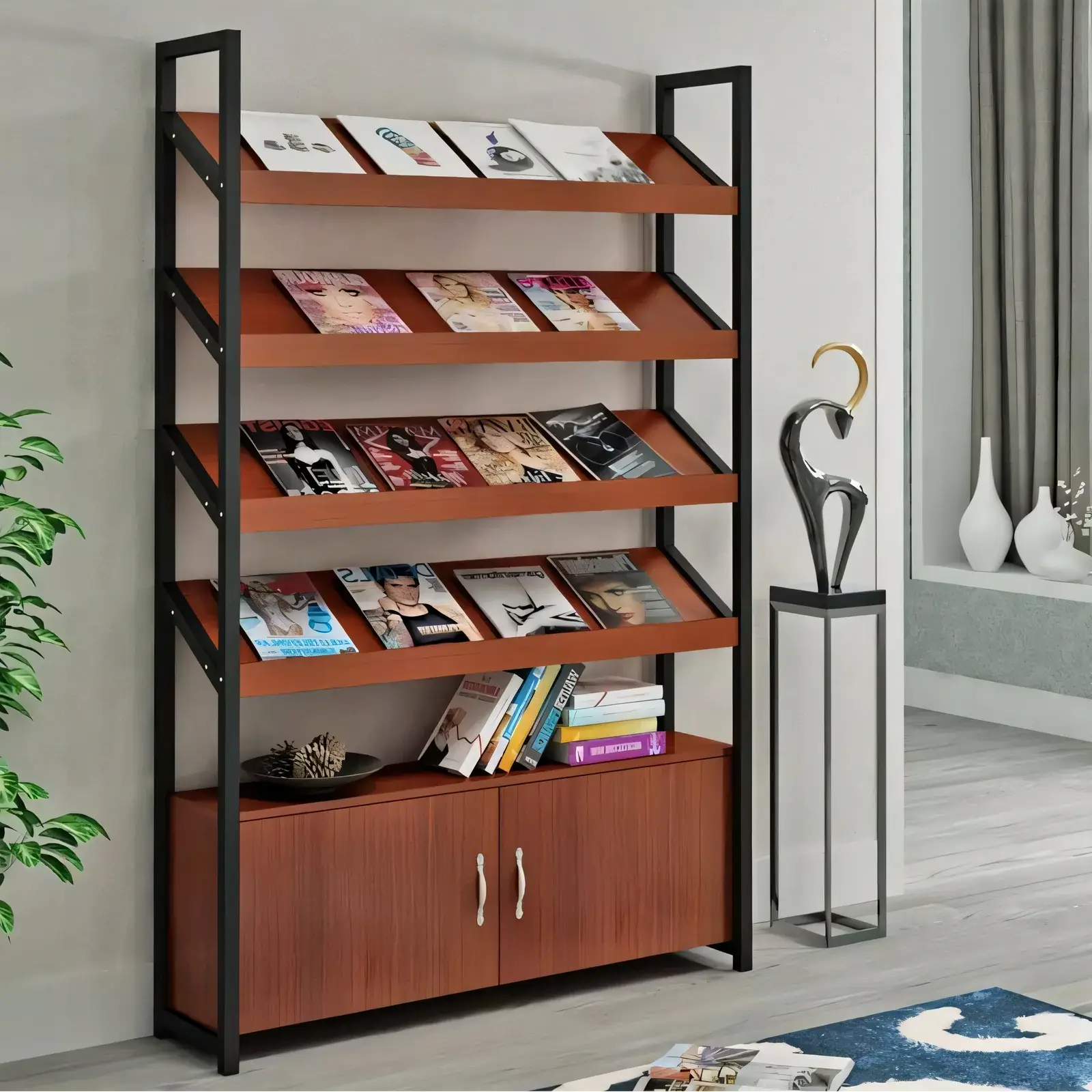Modern Freestanding Display Shelf and Office Bookcase - ANZHAP ZZJ-008 Mainpictures 2