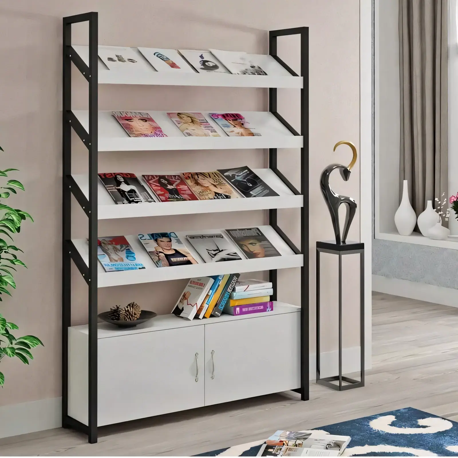 Modern Freestanding Display Shelf and Office Bookcase - ANZHAP ZZJ-008 Mainpictures 4