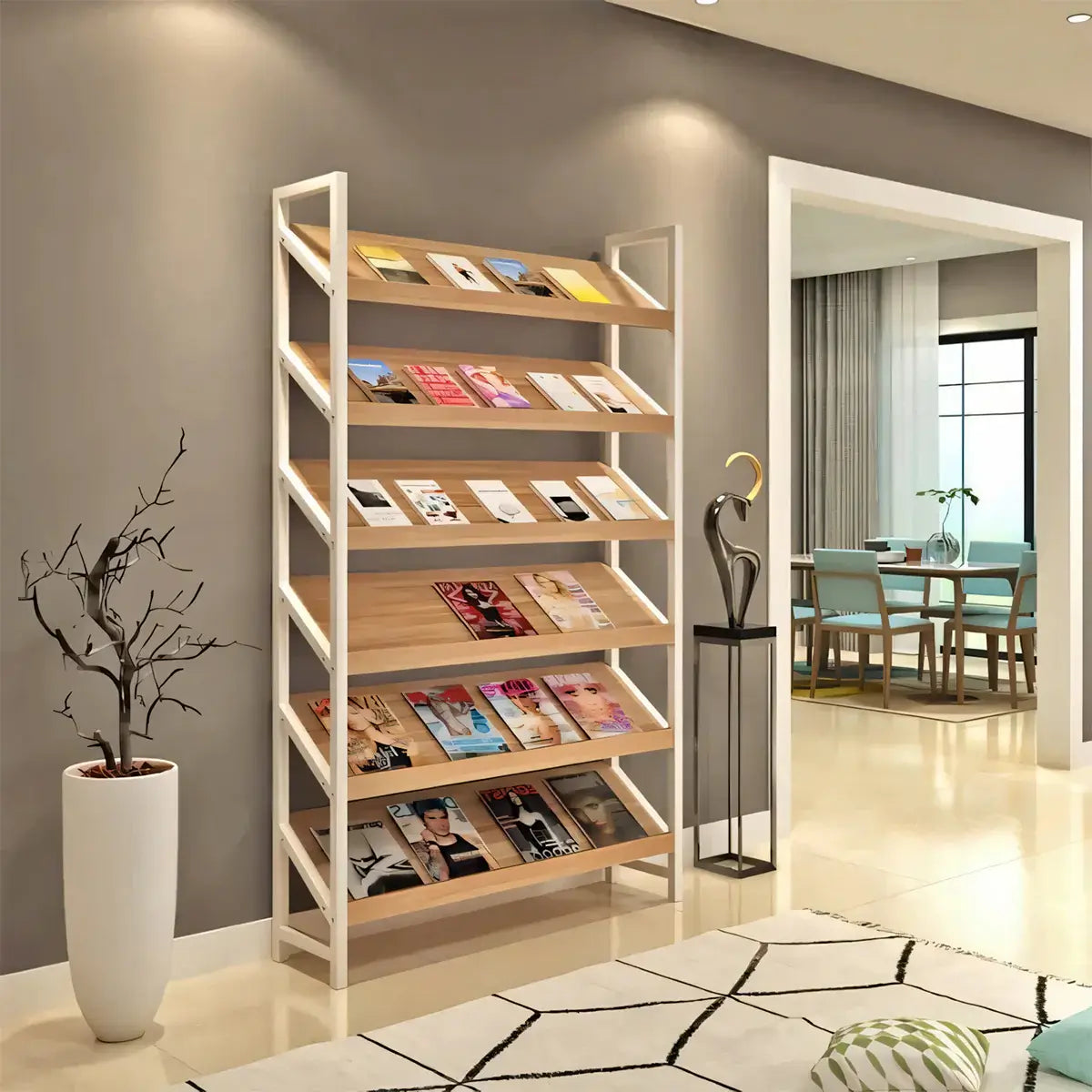 Modern Freestanding Display Shelf and Office Bookcase - ANZHAP ZZJ-008 Mainpictures 8