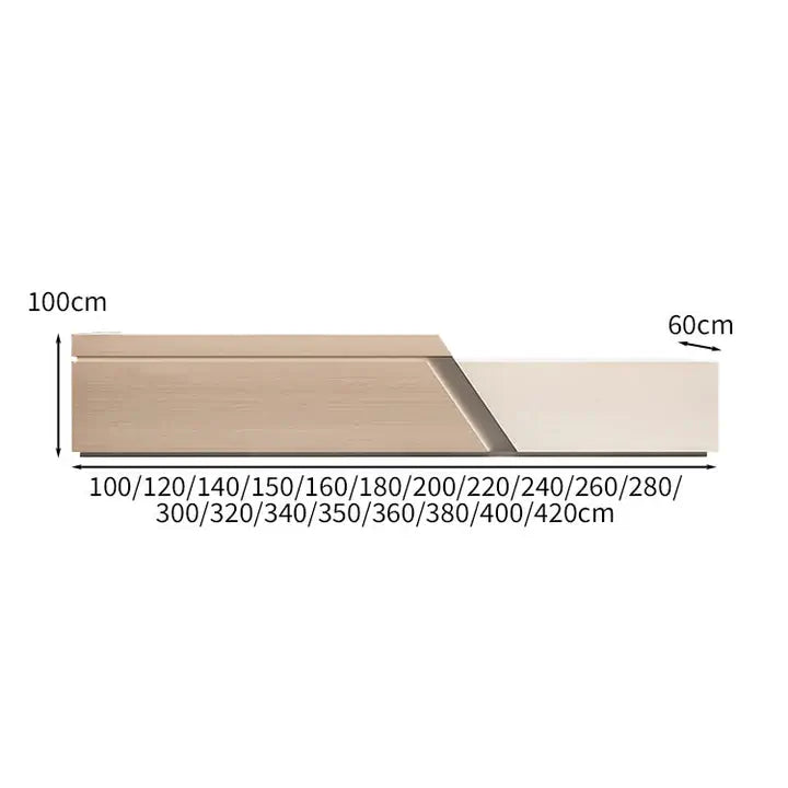 Modern Front Desk Reception Desk for Hotel and Office Spaces - Dimensions