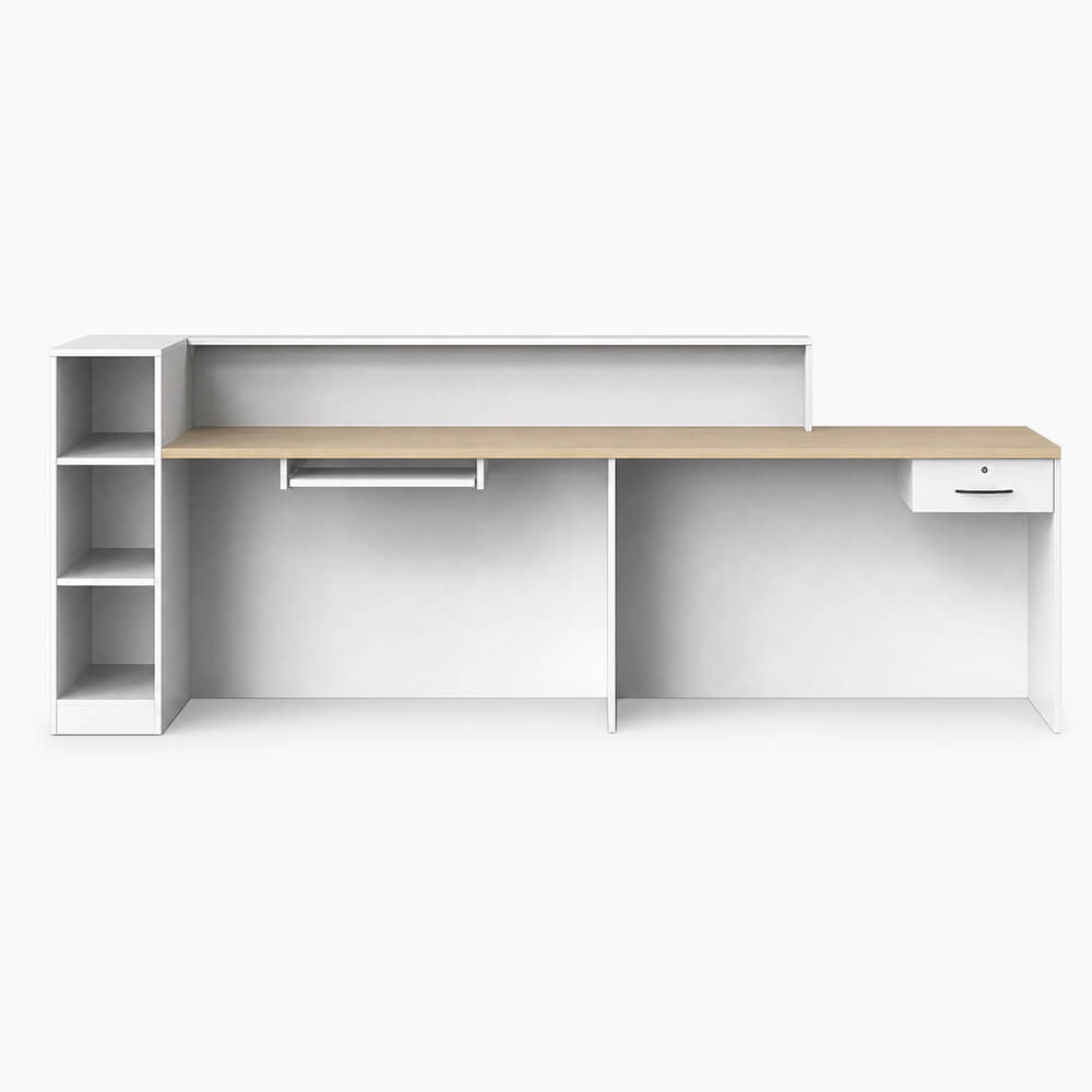 Modern L-Shaped Reception Desk with LED Lighting Office Welcome Desk ANZHAP-JDT-2217-main pictures 1
