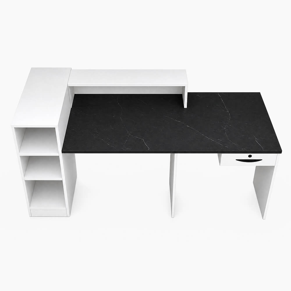 Modern L-Shaped Reception Desk with LED Lighting Office Welcome Desk ANZHAP-JDT-2217-main pictures 2