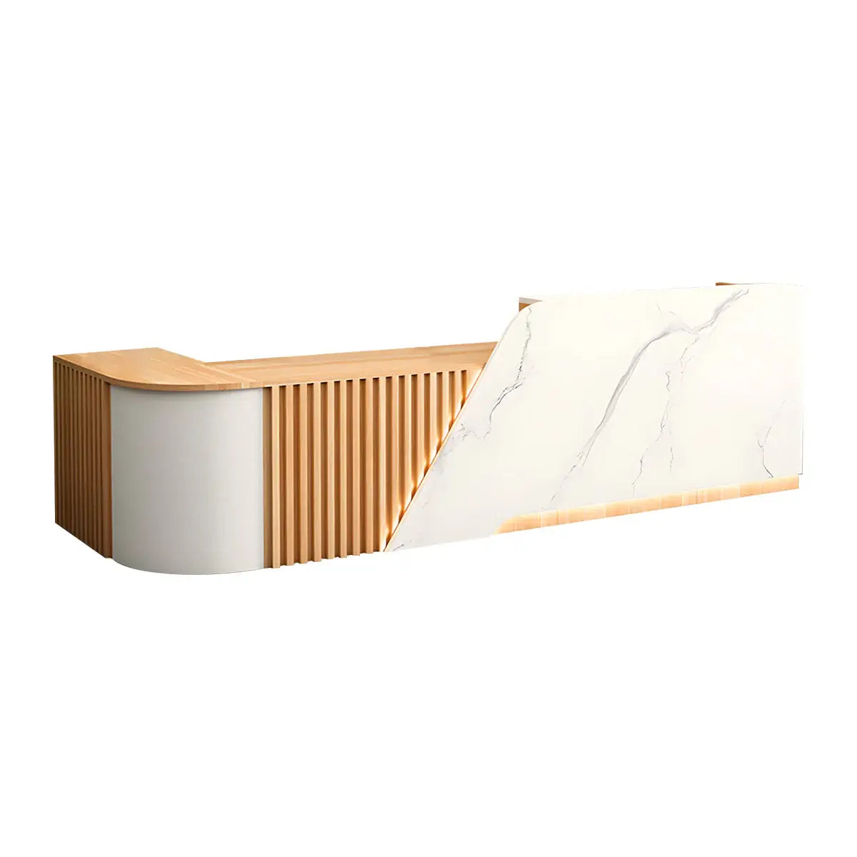 Modern L-Shaped Reception Desk with LED for Medical Clinics Offices ANZHAP- JDT-2248-mainpictures 1