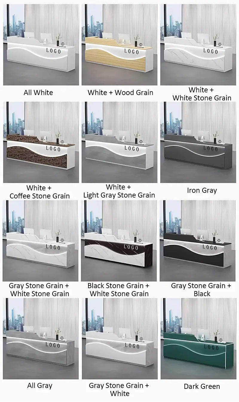 Reception Desk & Minimalist Reception Table Counter - Color Options