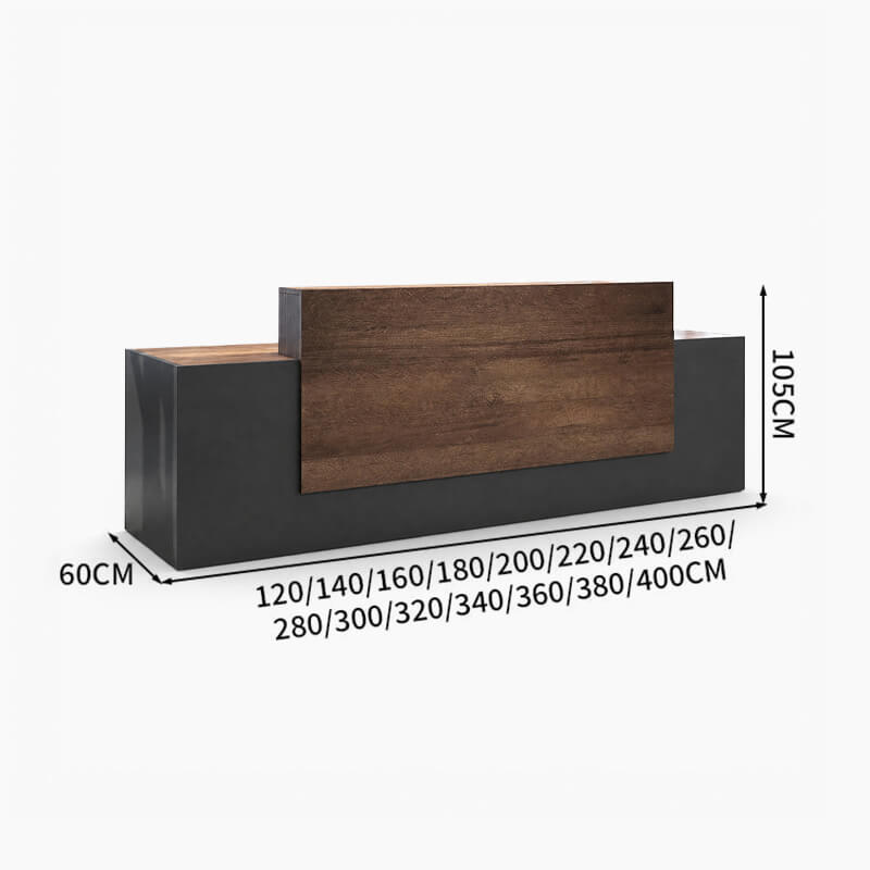 Modern Reception Counter with Storage for Professional Offices - Dimensions
