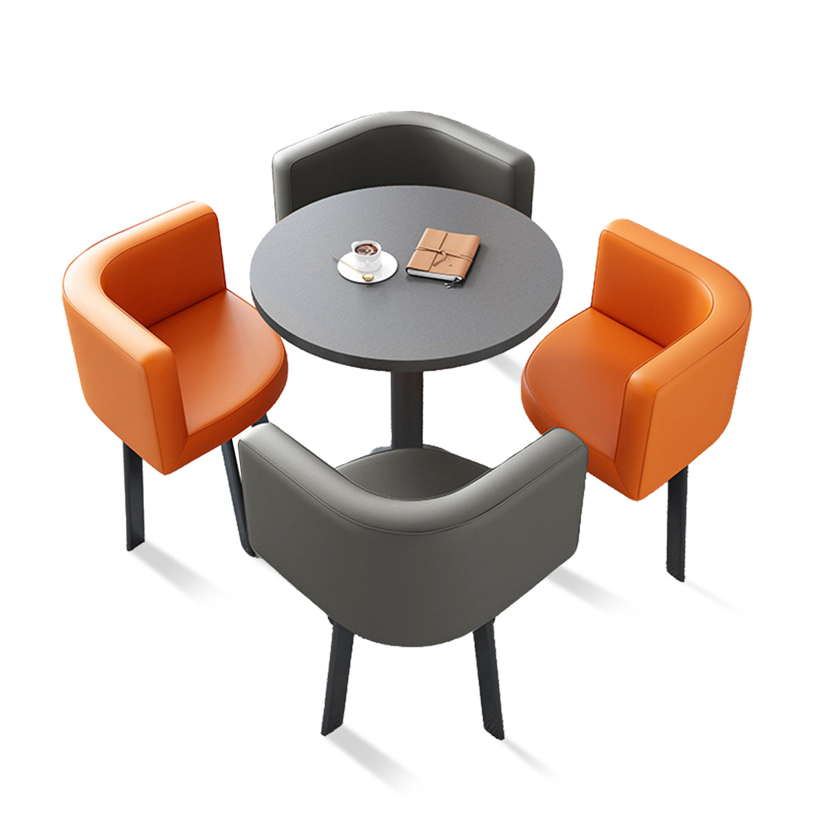 Modern Round Nesting Table and 4 Chairs Set for Office Cafes - ANZHAP JDZH-2022 Main picture 07