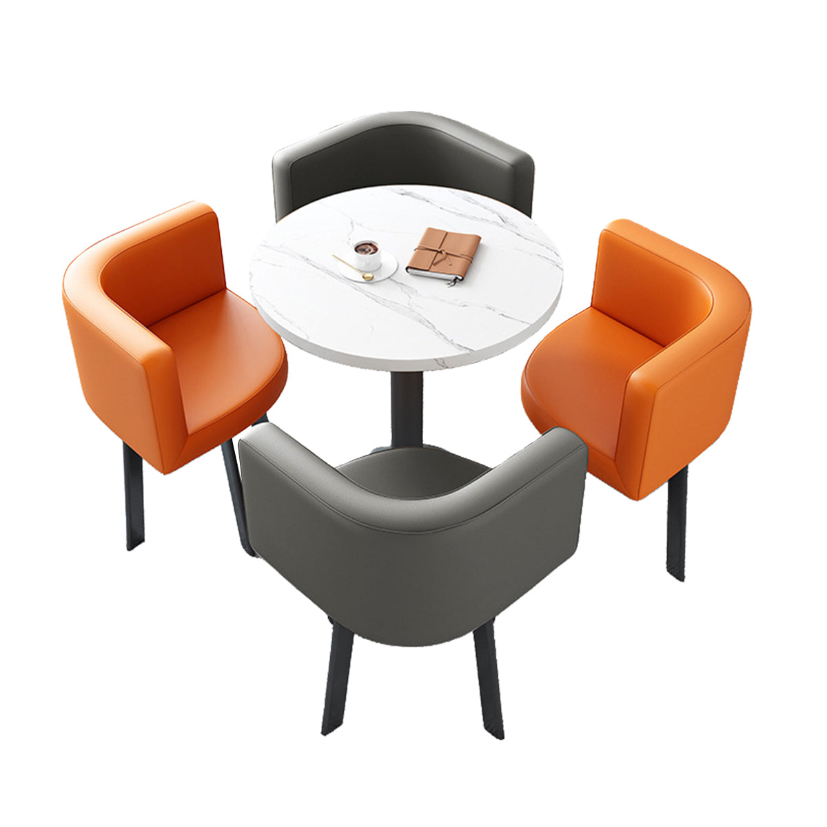 Modern Round Nesting Table and 4 Chairs Set for Office Cafes - ANZHAP JDZH-2022 Main picture 19