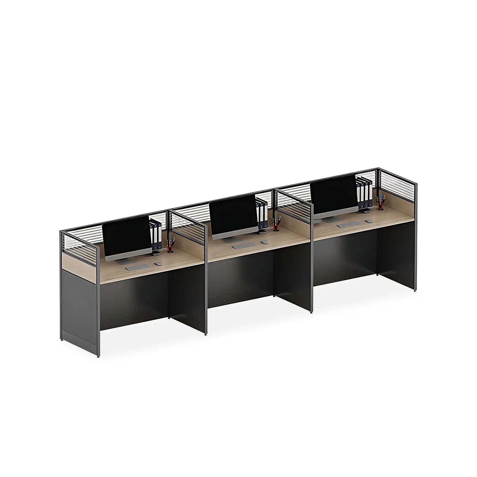 Modern Workstation - Dual Monitor Desk with Privacy Screen ANZHAP- YGZ-745-mainpictures 12