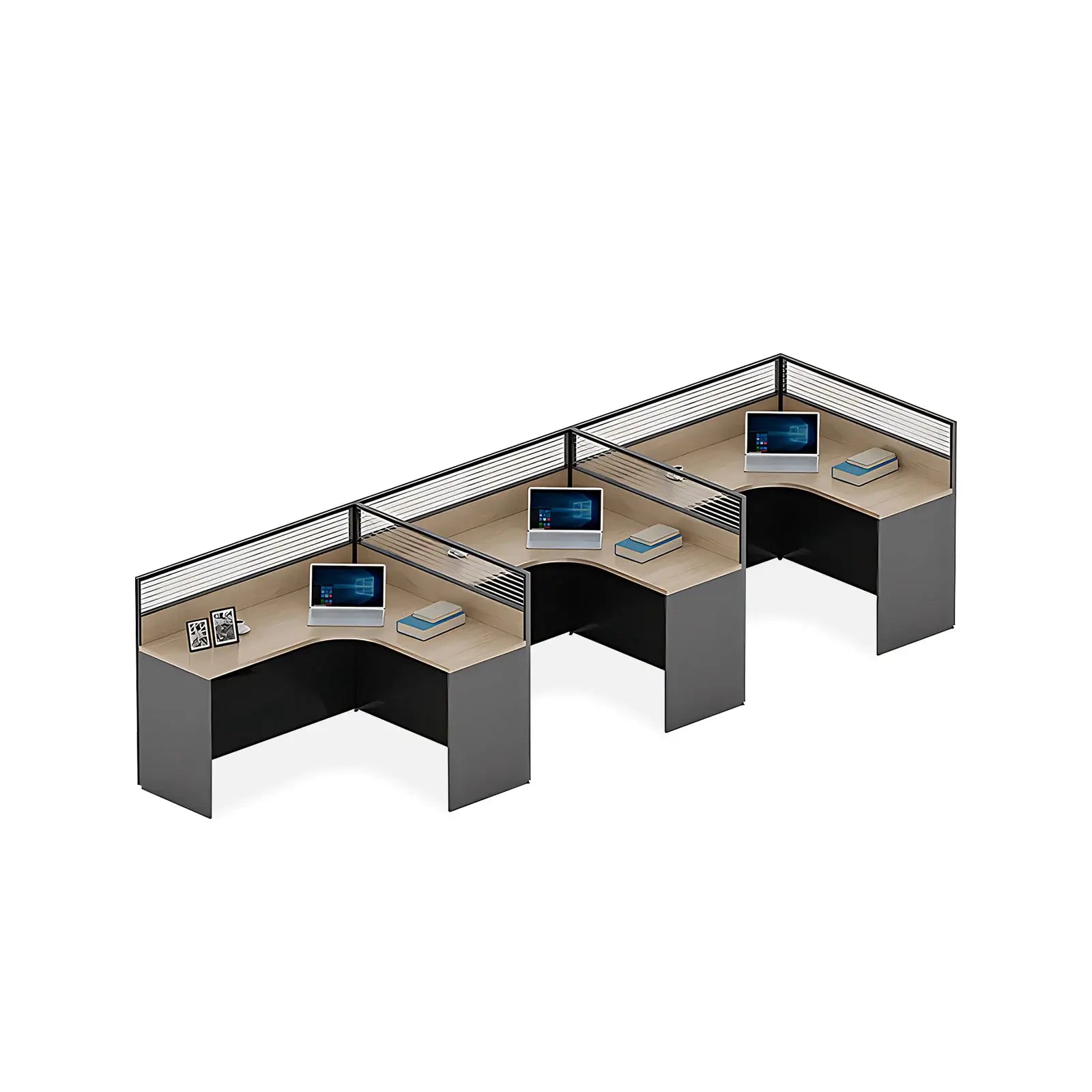 Modern Workstation - Dual Monitor Desk with Privacy Screen ANZHAP- YGZ-745-mainpictures 7