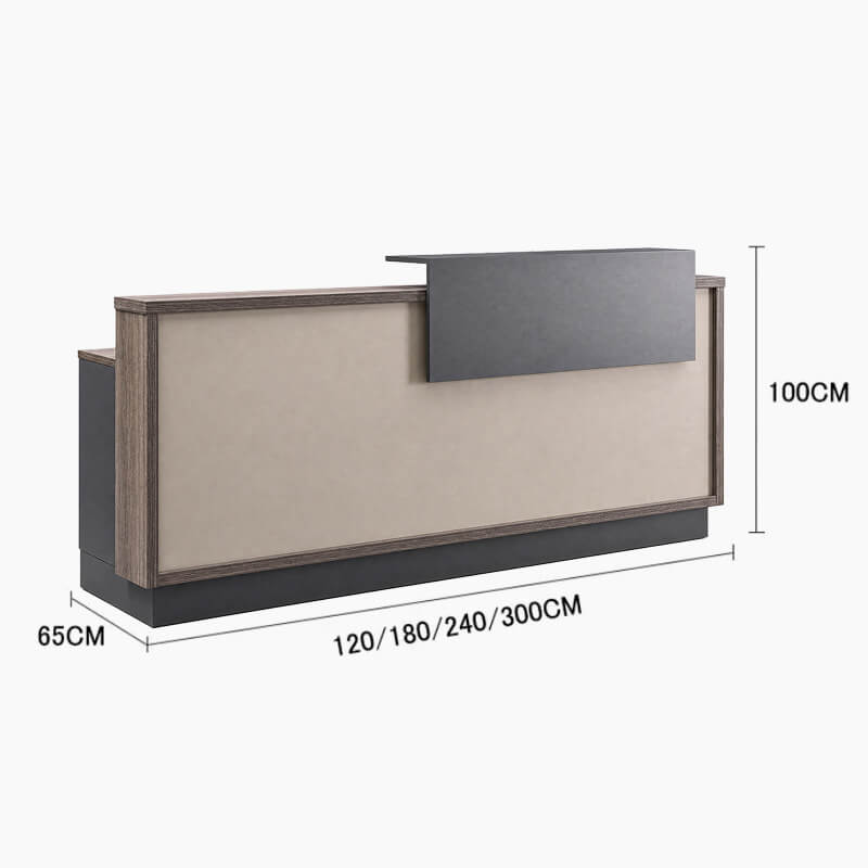 Professional Reception Table with Wood Finish for Modern Workspaces - Dimensions