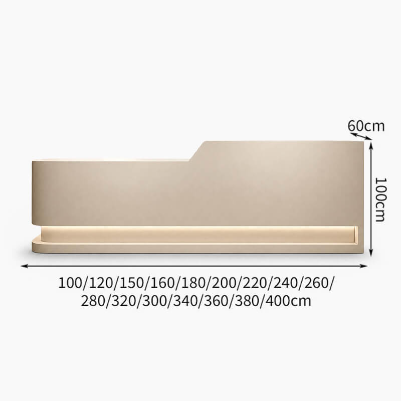Reception Desk for Modern Beauty Salon and Commercial Spaces - Dimensions