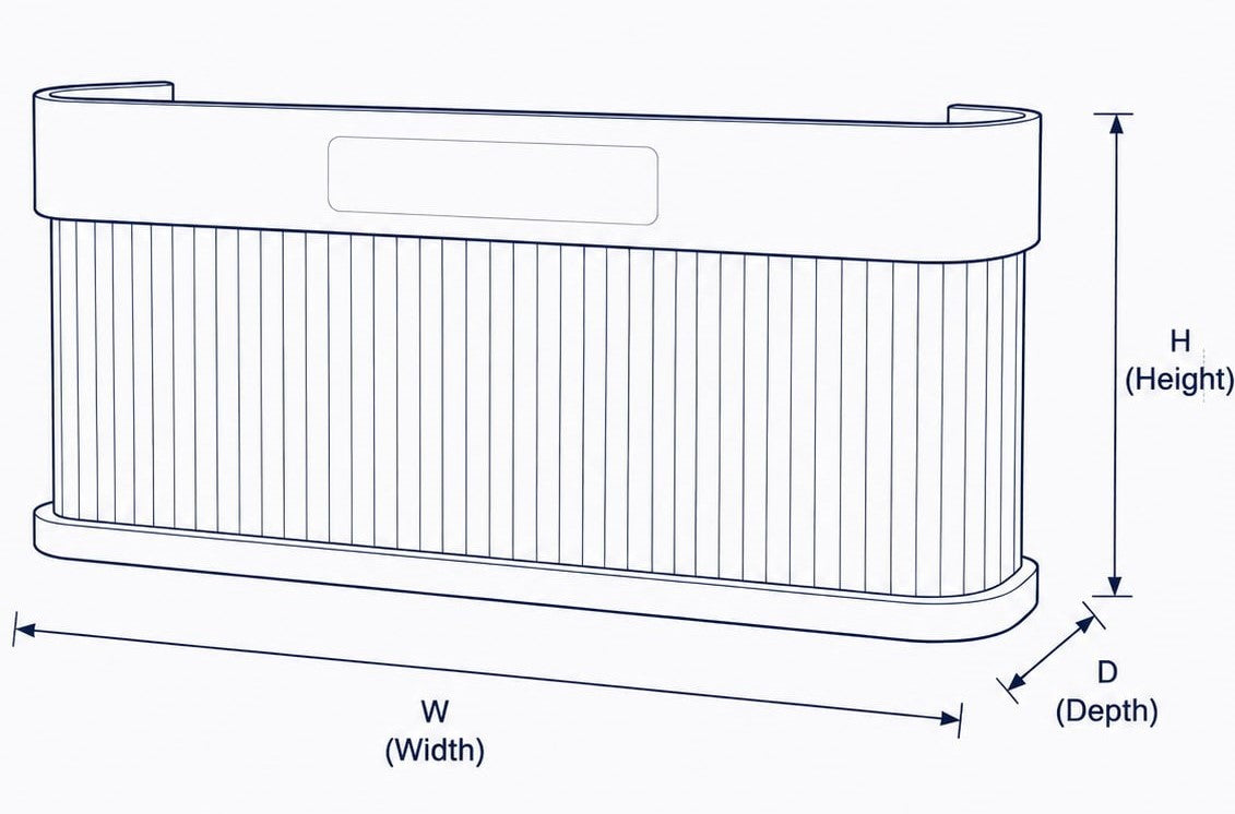 Rounded Slatted Straight dimension guide