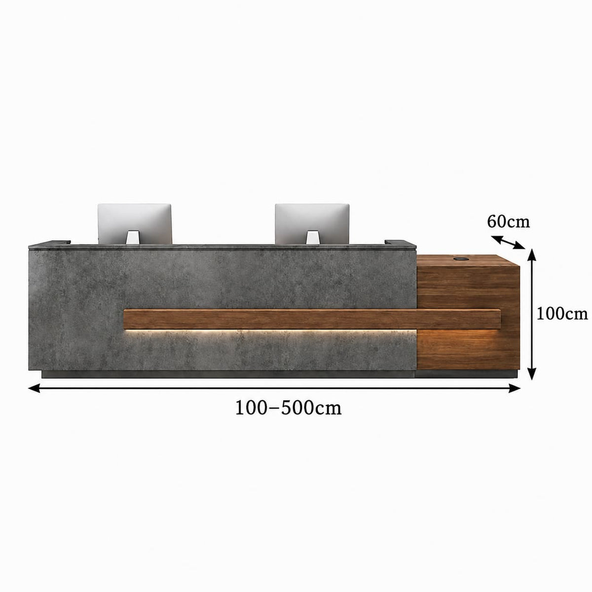 Minimalist Office Reception Desk for Professional Workspaces - Dimensions