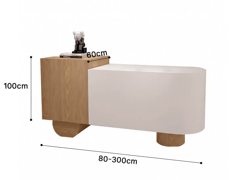 Small Reception Desk and Shop Counter with Practical Storage - Dimensions