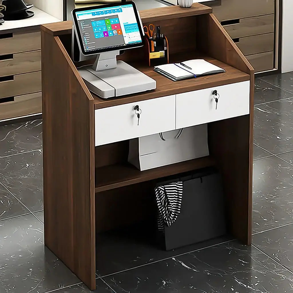 Small Wood Reception Desk Compact Space-Saving Salon Welcome Desk ANZHAP-JDT-1062-mainpictures 10