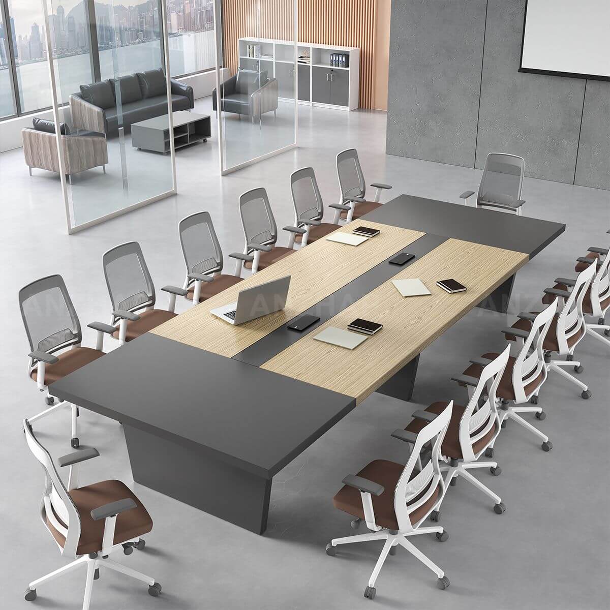 Stylish Two-Tone Meeting Table for Collaborative Workspaces - ANZHAP HYZ-2038 Main picture 6